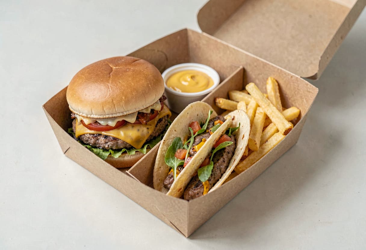 Fast Food Burger and Taco Box Combo