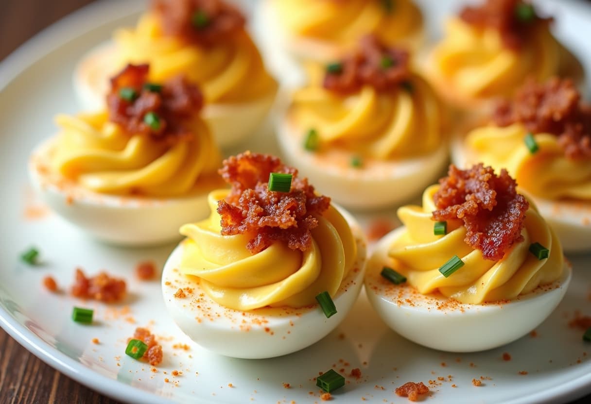 Keto Bacon Deviled Eggs