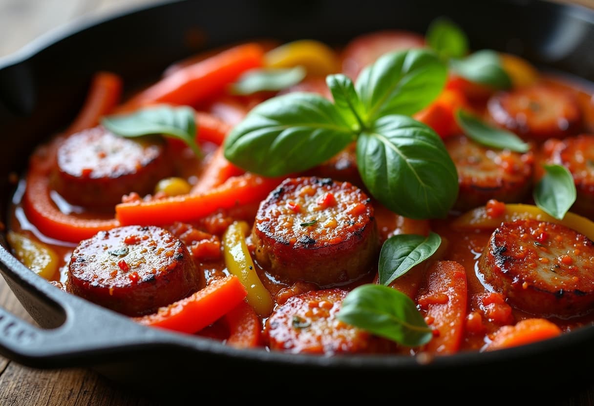 Keto Sausage And Peppers Skillet