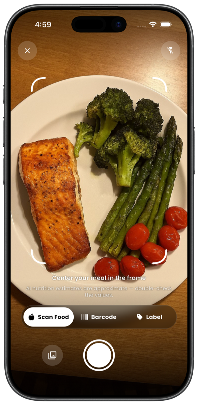 Snap the plate or menu