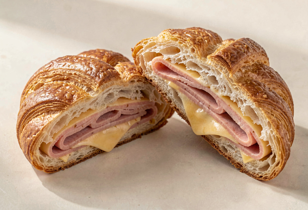 Croissant with Ham and Cheese
