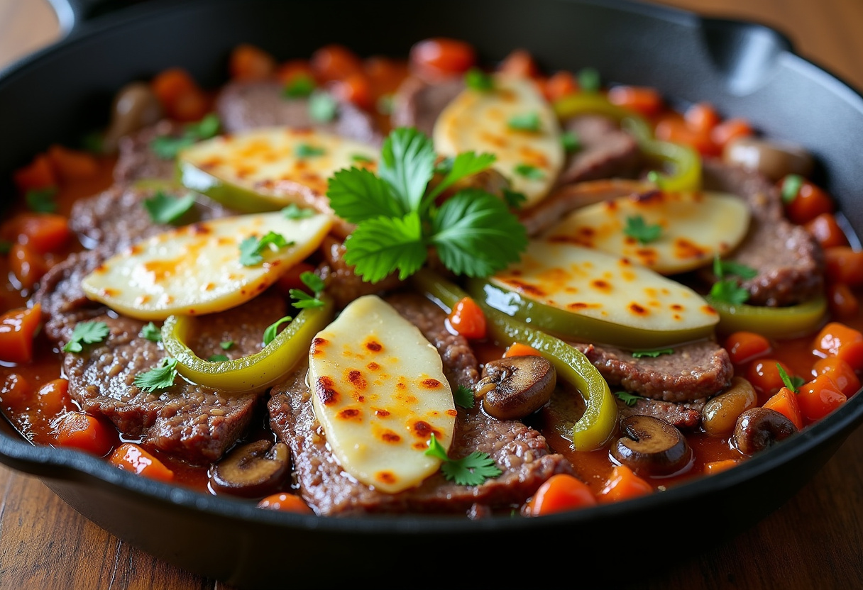 Keto Philly Cheesesteak Skillet